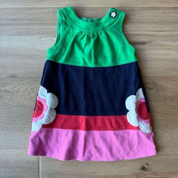 Gymboree Toddler Girl Color Block Striped Flower Dress Size 2T - Picture 2 of 4